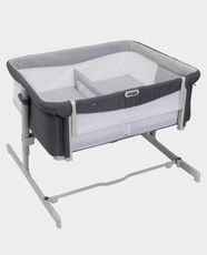 Chicco Next2Me Twins Co-Sleeping Crib | 11 Height Levels | Mesh Divider | 2 Mattresses | One-Hand Sliding Side - Magnet Grey