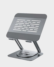 Moxedo Aluminum 360° Laptop Or Tablet Stand | Adjustable Height & Angle | Anti-Slip Silicone Pads | Compatible with iPad Pro/Air/Mini Galaxy Tab S10/S9/A9 Up to 17.2 Devices - Silver