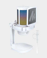 Maono DGM20 GamerWave Condenser USB Gaming Microphone | USB / USB-C Connectivity | Cardioid Polar Pattern | 50Hz-20kHz Frequency Response | RGB Lighting | Gaming, Streaming, Podcasting Compatible - White
