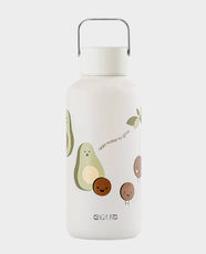 EQUA Lightweight Timeless Avocado Stainless Steel Bottle For Kids | 600 ml | BPF Free | Non-slip Bottom Silicon | Lightweight and Easy to Carry | 100% Leak Proof - Off White
