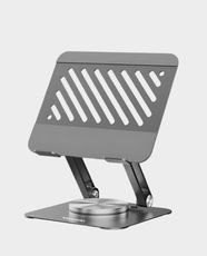 Moxedo Aluminum 360° Tablet Stand | Adjustable Height & Angle | Anti-Slip Silicone Pads | Compatible with 4.7- 16.5 Tablets & Smartphones - Silver