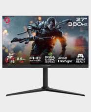 GAMEON Midnight Pro Series 27-Inch FHD Gaming Monitor | 1920×1080 | 380Hz | 2×HDMI 2.1, 2×DisplayPort 1.4, Audio Out, 1×DC 12V Power Input | 0.5ms Response Time | GOMP27FHD380IPS - Black