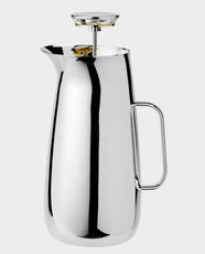 Stelton Foster 1 L French Press Tea And Coffee Maker | Stainless Steel Insert | Easy-Click Lid - Steel