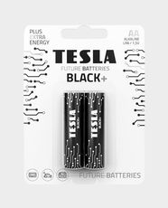 Tesla Black+ AA Alkaline Batteries | 1.5V | For Electronics & Everyday Devices | Pack of 2