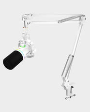 Maono PD200XS Dynamic Microphone Set With Boom Arm | Dual USB-C and XLR Outputs | Cardioid Polar Pattern | Noise Reduction And Zero-Latency Monitoring | Streaming, Recording, Podcasting Compatible - White