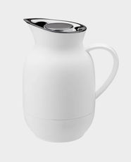 Stelton Amphora Vacuum Tea Jug | 1L Capacity | Glass Insert | Easy-Click Lid | Integrated Handle | Scandinavian Design - Soft White