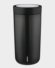 Stelton To Go Click Vacuum Insulated Cup | 400ml | Thermos Effect | Drink from The Full 360 Degrees | BPA and Phthalate Free - Black