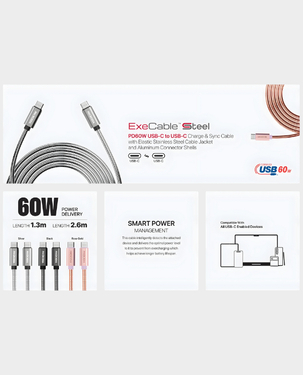 Buy Microdia ExeCable Steel USB-C 2.0 to USB-C 2.0 Cable in Qatar ...