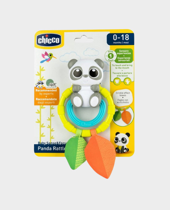 Buy Chicco BSF Panda Rattle | Teether Rings & Crinkle Leaves | 0–18 ...