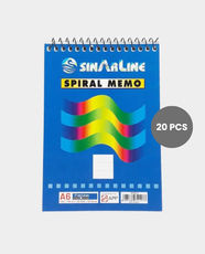 Sinarline A6 Spiral Shorthand Pad | 50 Sheets | 60 GSM | Top Spiral | Ruled | SP03512 (Pack of 20)