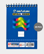 Sinarline Spiral Shorthand A7 Pad | 56 GSM | 80 Sheets Per Pad | Ruled | Top Spiral | SP03053 (Pack of 20)