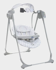 Chicco Baby Swing Polly Swing Up | 3 Recline Positions | Music & Vibration | Remote Control | Removable Toy Bar & Canopy | Compact Fold | 0–6 Months - Leaf