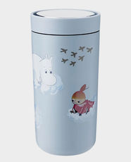Stelton To Go Click Vacuum Insulated Cup 400ml | Moomin Edition | Thermos Effect | Drink from The Full 360 Degrees - Soft Cloud