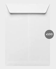 MAX/PANDA A4 Size Envelopes White | 100 GSM Kraft Paper | Peel And Seal | Strong And Durable | (100 Pcs)