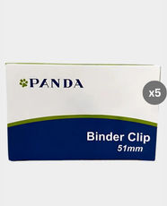 PANDA Binder Clips 51mm (2″) | Steel Construction | Black Coating | Durable And Strong Grip | 5 Boxes (60 Clips)