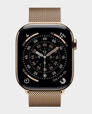 Apple Watch Series 11 GPS + Cellular 46mm Gold Titanium Case With Gold Milanese Loop | M/L - MFD84