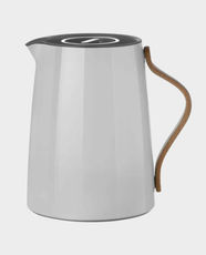 Stelton Emma Vacuum Tea Jug | 1 L Capacity | Double-Walled Stainless Steel Insert | Beech Wood Handle | Easy-Click Lid | Scandinavian Design - Grey