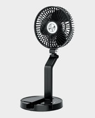 Moxedo Desktop Mini Fan | Oscillating Cordless/Wireless Fan, Wall Mount Foldable Fan Stand | Built-in Phone Holder | USB Rechargeable Battery | 3-Speed options for Home Office Travel