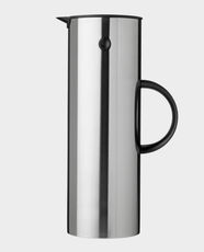 Stelton EM77 1 L Vacuum Jug | Glass‑Insert | Rocker Stopper | Screw Cap | ABS Plastic Body - Steel