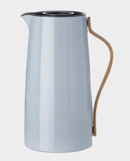 Stelton Emma Vacuum Coffee Jug | 1.2 L Capacity | Double-Walled Stainless Steel Insert | Beech Wood Handle | Easy-Click Lid | Scandinavian Design - Blue