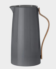 Stelton Emma Vacuum Coffee Jug | 1.2 L Capacity | Double-Walled Stainless Steel Insert | Beech Wood Handle | Easy-Click Lid | Scandinavian Design - Grey