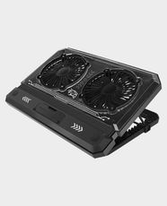 Porodo Gaming Crystal Shell Laptop Cooling Pad with Phone Holder – Black