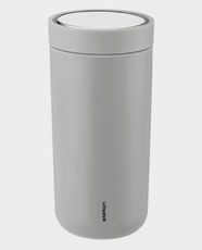 Stelton To Go Click Vacuum Insulated Cup | 400ml | Thermos Effect | Drink from The Full 360 Degrees | BPA and Phthalate Free - Soft Light Grey