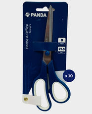PANDA Scissors Soft Grip 8 Inches | Durable Blades | Ergonomic Handles | Pack of 10