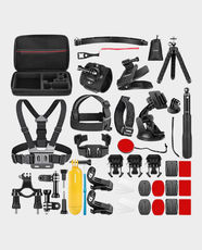 NEEWER 50 in 1 Action Camera Accessory Kit | Straps for Head, Chest and Helmet | Wrist Strap and Floating Handle Grip | Bike Mount and Suction Cup | Flexible Tripod and Selfie Stick Included