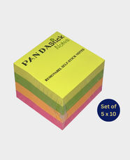 PANDA Sticky Notes Assorted Colors 3x3 Inch (76.2mm x 76.2mm) | 50 Pads Set (5 Colors x 10 Each)