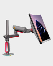 North Bayou NB‑L70 RGB Gaming Monitor Pole Arm | 32″‑60″ Support | Up to 20 kg Load | 14 RGB Modes | Full Motion: Tilt ±50°, Swivel ±90°, Rotation 360° | 260 mm Height Adjustment | Cable Management – Matte Grey