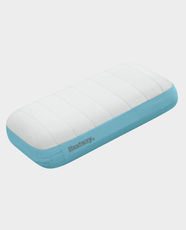 Bestway AlpineLite Large Inflatable Air Pillow | Curved Ergonomic Shape for Neck and Head Support | Outer Cover Removable and Washable | 49.5 X 28cm | BES115TOY01702 - Blue/Grey