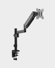Skill Tech Pole Mounted Gas Spring Monitor Arm | Height Adjustable | Fits 17 - 32 Flat and Curved Monitors | 1-9 Kg Load Capacity | 360° Rotation | Quick Release VESA Plate | Durable Steel Construction | SH 48 C012 - Black