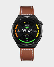 Kenneth Scott Unisex Smart Watch with 1.43-inch AMOLED Display | Multi-Color Dial | Interchangeable Strap | Sleep Monitoring | GPS | Weather and Activity Notifications | Round Dial | KG10X-XSBBD - Brown