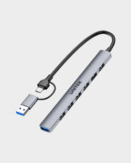 UNITEK uHUB S7 7-in-1 5Gbps USB Hub | 15cm Cable Length | 7 USB-A Ports | 5Gbps and 480Mbps Data Transfer Speed | H1209A - Space Grey