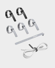 UNITEK FlexiTie Cable Organizer | Silicone | OT1095A | Pack of 5Pcs - Space Grey and Black