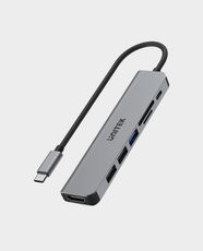 UNITEK uHUB S7+ 7-in-1 USB-C 5Gbps Hub | 100W PD | 4K HDMI | Aluminum Alloy Material | Plug and Play | H1118A - Space Grey