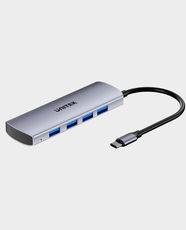 UNITEK uHUB Q4 4-in-1 USB-C Hub | 4 × USB-A 10Gbps Ports | High-Speed Data Transfer | 5V/3A Power Support | Compact Aluminum Design | Broad Compatibility | H1112E – Space Grey