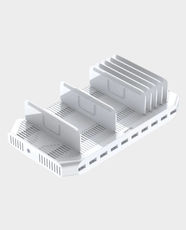 UNITEK uCharge 10-Port 96W USB Charging Station | 10 × USB-A Ports | 2 × QC 3.0 | 8 × 2.4A (BC1.2) | Adjustable Dividers | LED Indicator | Overcharge Protection | Smart IC | Y-2172 - White