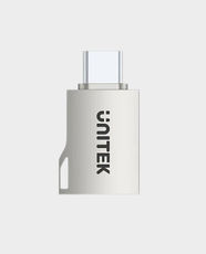 UNITEK USB-C to USB-A OTG Adapter | USB 3.0 5Gbps | Zinc-Alloy | Ultra-Tiny Keychain Design | OTG Support | A1025GNI – Silver