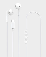DCU Tecnologic USB-C Wired Earphone | Built-in Mic | Stereo Sound | Plug-and-Play | Call and Music Control | Ergonomic Lightweight Design | 34151010 - White