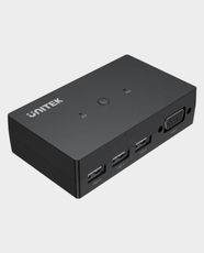 UNITEK VGA USB KVM Switch 2 In 1 Out with 3-Port USB2.0 Hub | Full HD 1080P@60Hz | 2 x VGA and 3 x USB Ports | 480Mbps USB2.0 High-Speed Transmission | One-Click Instant Switching | U-8709ABK - Black