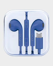 DCU Tecnologic USB-C Wired Earphone | Built-in Mic | Stereo Sound | Plug-and-Play | Call and Music Control | Ergonomic Lightweight Design | 34151012 - Blue