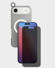 Tech21 EvoLite Privacy Protection Bundle for Apple iPhone Air | Bio-Spice™ Material | Anti-Yellowing Scratch-Resistant Case | Two-Way Privacy Glass | Scratch & Dust-Resistant Lens Protector | T21-11423 - Clear