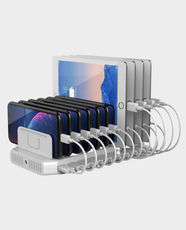 UNITEK 10-Port USB Charging Station | 96W Power Output | QC 3.0 Fast Charging | Adjustable Separators | LED Charging Status Indicator | Overcharge, Over-Voltage, Overheat and Short-Circuit Protection | Y-2190A - White