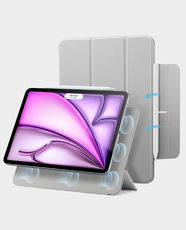 ESR Rebound Magnetic Case for Apple iPad Air 13 Inch (2025/2024) / iPad Pro 12.9 Inch 6th/5th/4th Gen | Powerful Magnetic Attachment | Trifold Stand | Pencil Pro And USB-C Pencil Compatible | 1B19805 - Grey