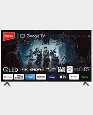 Impex 85 Inch QLED 4K UHD Google TV | HDR10 | Dolby Audio | Chromecast Built-In | 2GB RAM | 8GB ROM | DVB-T2/S2 | Frameless Design | WiFi and Bluetooth | 3 HDMI | 2 USB | 85S4QLC2 - Silver