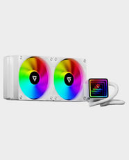 GamerTek Aqua Frost 240mm AIO Liquid CPU Cooler | 2x 120mm High-Airflow Fans | 240W Heat Dissipation | PWM Control | Intel LGA1851/1700/1200/115x & AMD AM5/AM4/AM3 Compatible – White