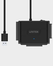 UNITEK SmartLink Trinity USB 3.0 to 3 Ports HDD / SSD Adapter | 12V 2A Power Adapter Included | Auto Sleep Mode | LED Power Indicator | Y-3324 - Black