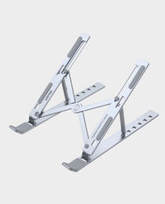 UNITEK Mechanical Foldable Laptop Stand | 6 Adjustable Tilt Levels | Triangular Stable Structure | Aluminum-Alloy Build | Anti-Skid Pads & Protective Hooks | OT155SL - Silver